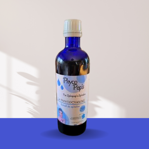 phycocyanine pour humains. Bouteille de 200ml